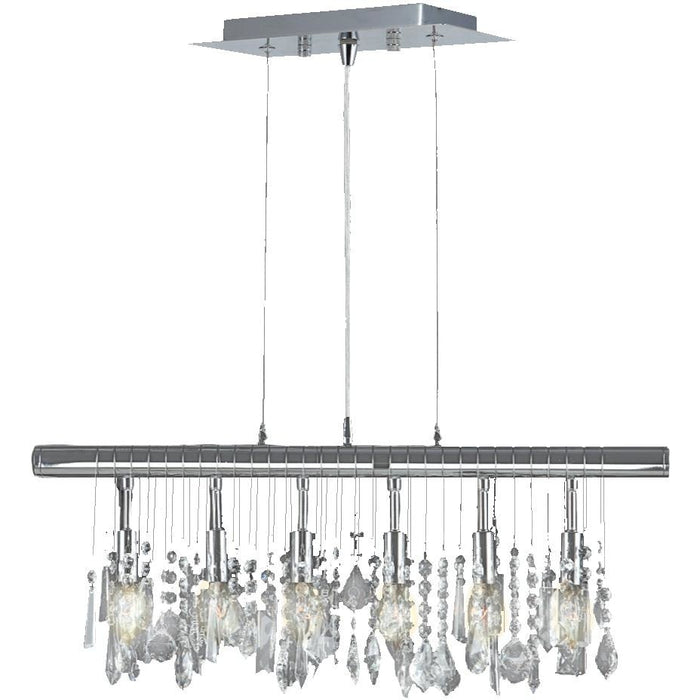 Nadia Polished Chrome Clear Crystal 6 Light Pendant - Pendants