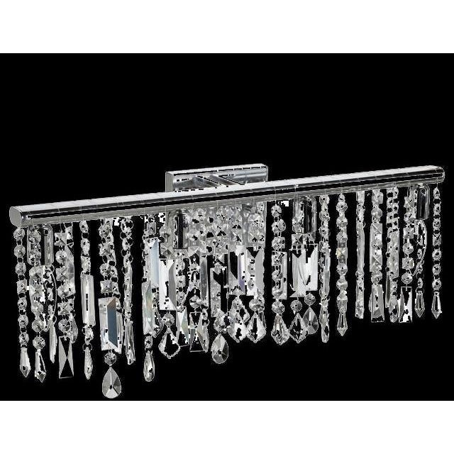 Nadia Polished Chrome Clear Crystal 6 Light Wall Sconce - Wall Sconces
