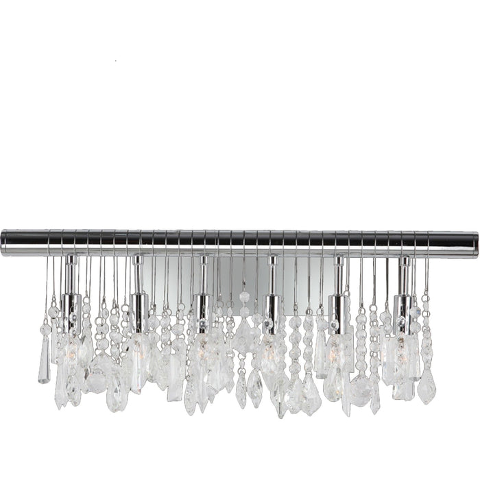 Nadia Polished Chrome Clear Crystal 6 Light Wall Sconce - Wall Sconces