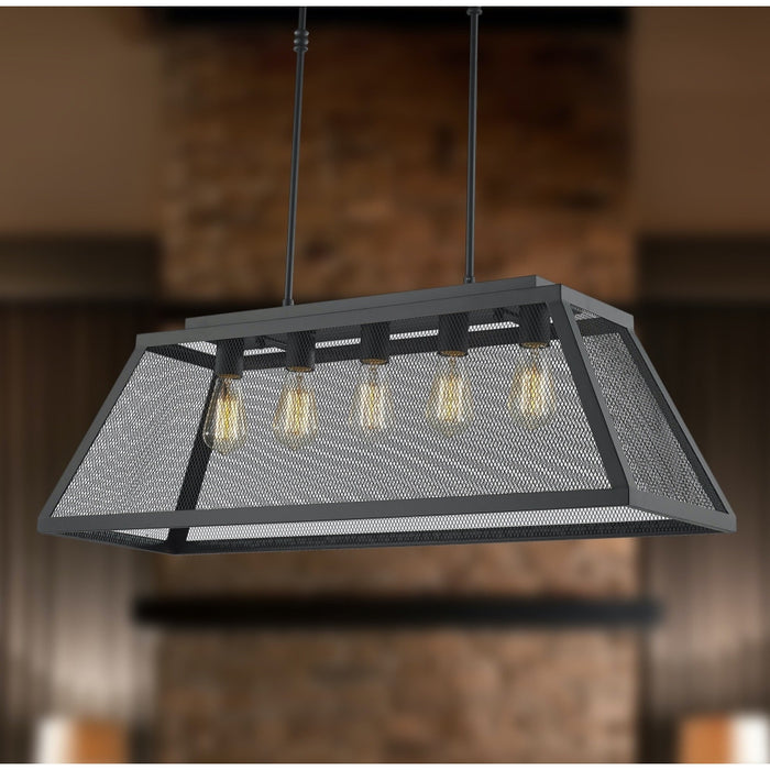 Nautilus Matte Black 5 Light Pendant - Pendants