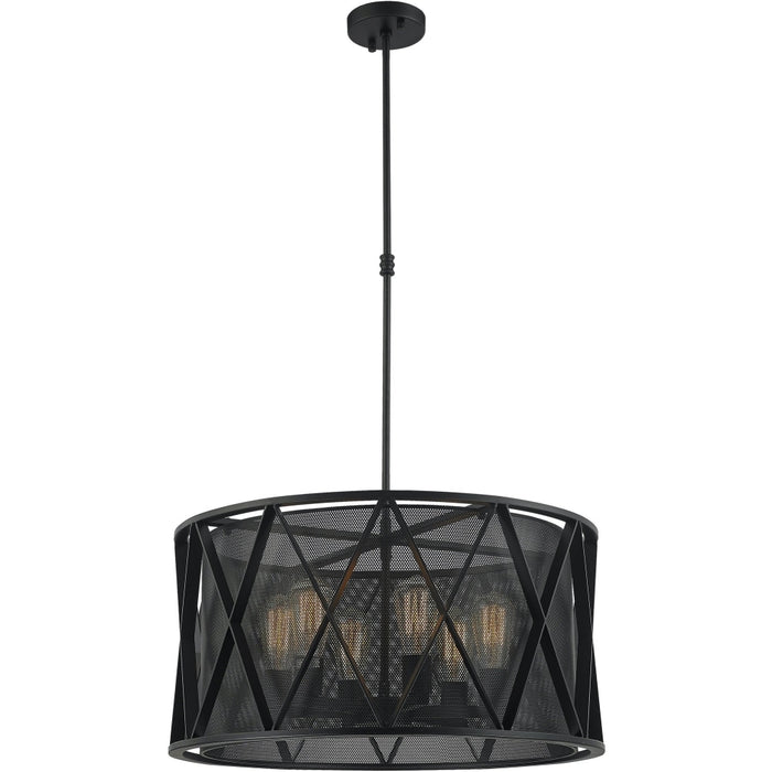 Nautilus Matte Black 6 Light Pendant - Pendants