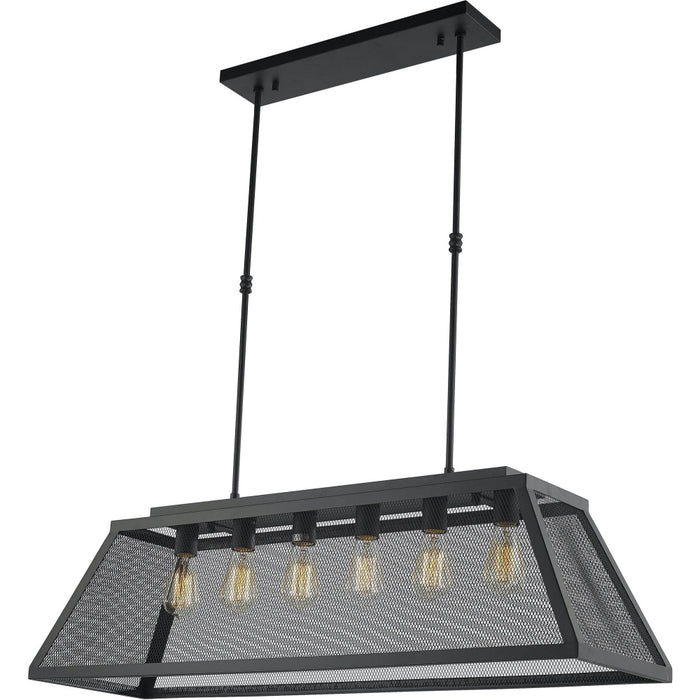 Nautilus Matte Black 6 Light Pendant - Pendants