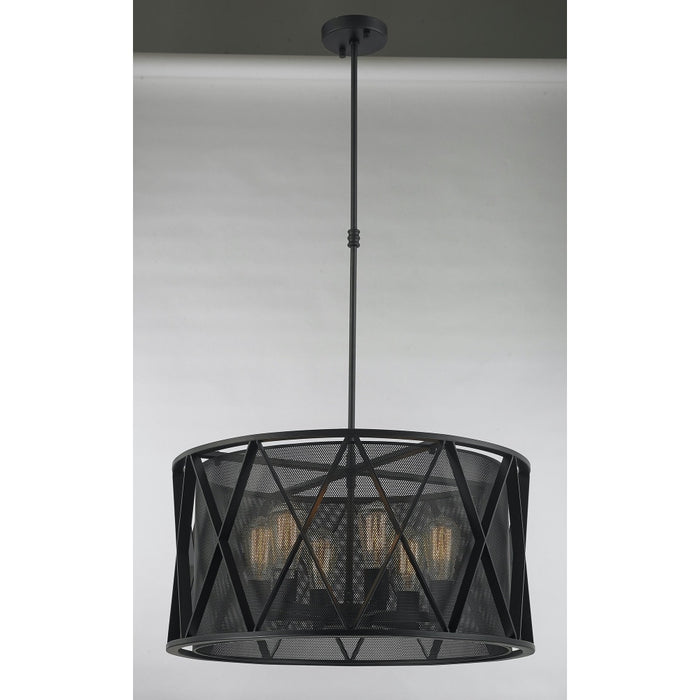 Nautilus Matte Black 6 Light Pendant - Pendants