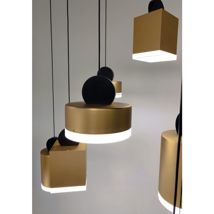 Nob Black / Gold LED Multi-Light Pendant - Pendants