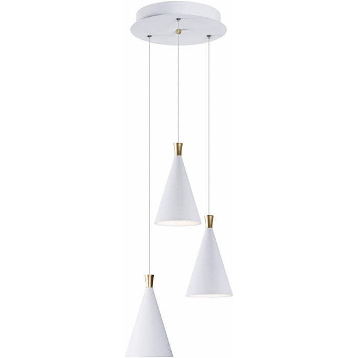 Norsk White / Metallic Gold LED Multi-Light Pendant - Pendants