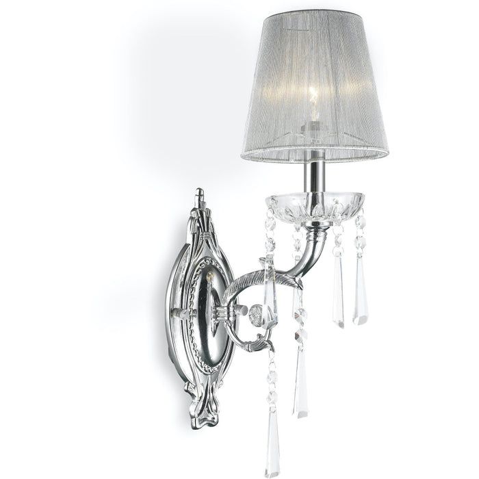 Orleans Polished Chrome Clear Crystal 1 Light Wall Sconce - Wall Sconces