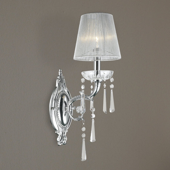 Orleans Polished Chrome Clear Crystal 1 Light Wall Sconce - Wall Sconces