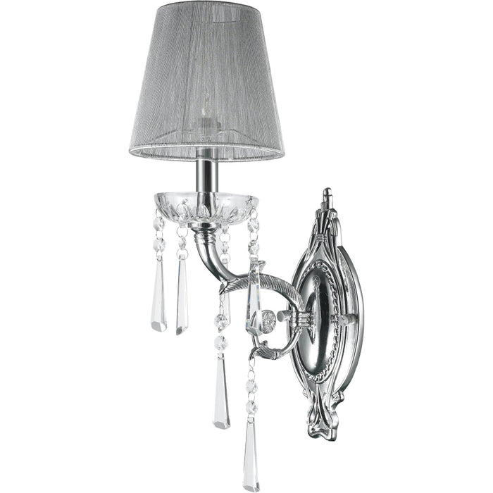 Orleans Polished Chrome Clear Crystal 1 Light Wall Sconce - Wall Sconces