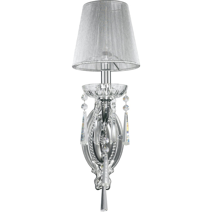 Orleans Polished Chrome Clear Crystal 1 Light Wall Sconce - Wall Sconces
