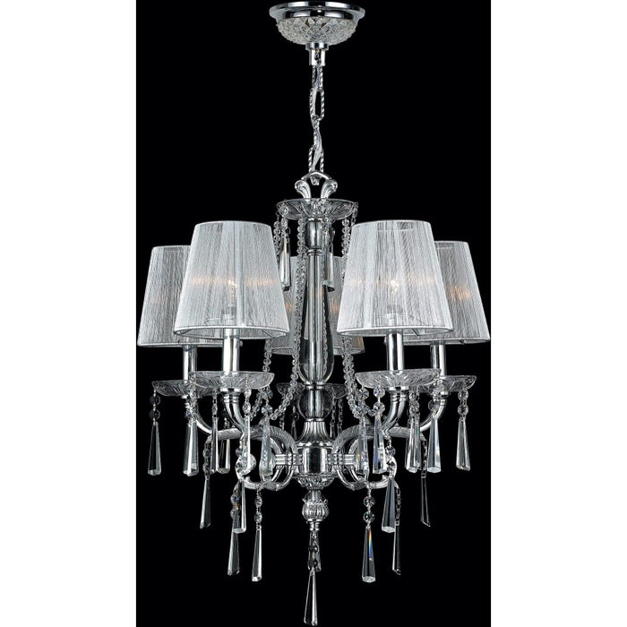 Orleans Polished Chrome Clear Crystal 4 Light Chandelier - Chandeliers