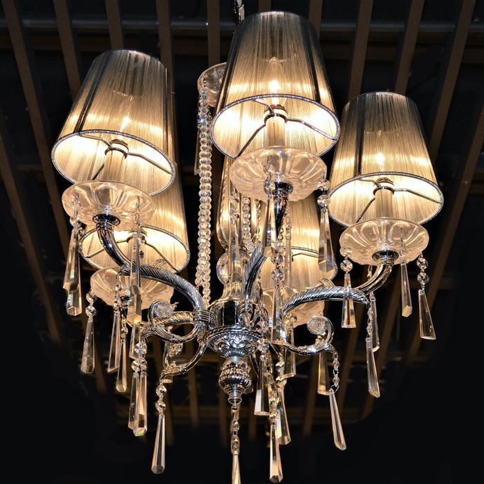 Orleans Polished Chrome Clear Crystal 4 Light Chandelier - Chandeliers