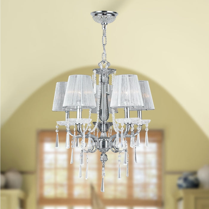 Orleans Polished Chrome Clear Crystal 4 Light Chandelier - Chandeliers