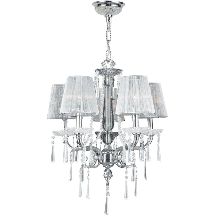 Orleans Polished Chrome Clear Crystal 4 Light Chandelier - Chandeliers