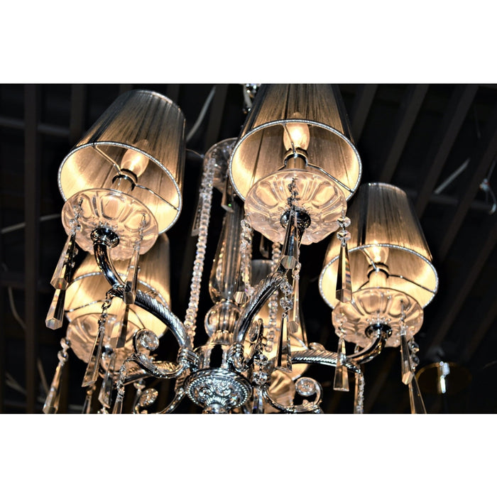 Orleans Polished Chrome Clear Crystal 4 Light Chandelier - Chandeliers