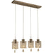 Papillon Matte Nickel Clear Glass 4 Light LED Pendant - Pendants