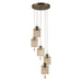 Papillon Matte Nickel Clear Glass 5 Light LED Pendant - Pendants