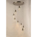 Papillon Matte Nickel Clear Glass 8 Light LED Pendant - Pendants