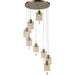 Papillon Matte Nickel Clear Glass 8 Light LED Pendant - Pendants