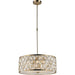 Paris Champagne Gold Clear Golden Teak Crystal 1 Light Pendant - Pendants