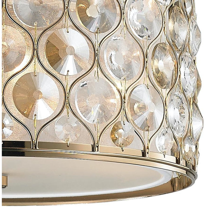 Paris Champagne Gold Clear Golden Teak Crystal 1 Light Pendant - Pendants