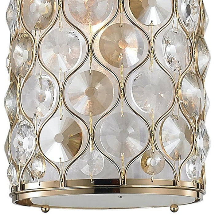 Paris Champagne Gold Clear Golden Teak Crystal 1 Light Pendant - Pendants