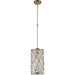 Paris Champagne Gold Clear Golden Teak Crystal 1 Light Pendant - Pendants