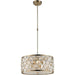 Paris Champagne Gold Clear Golden Teak Crystal 1 Light Pendant - Pendants