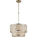 Paris Champagne Gold Clear Golden Teak Crystal 12 Light Pendant - Pendants