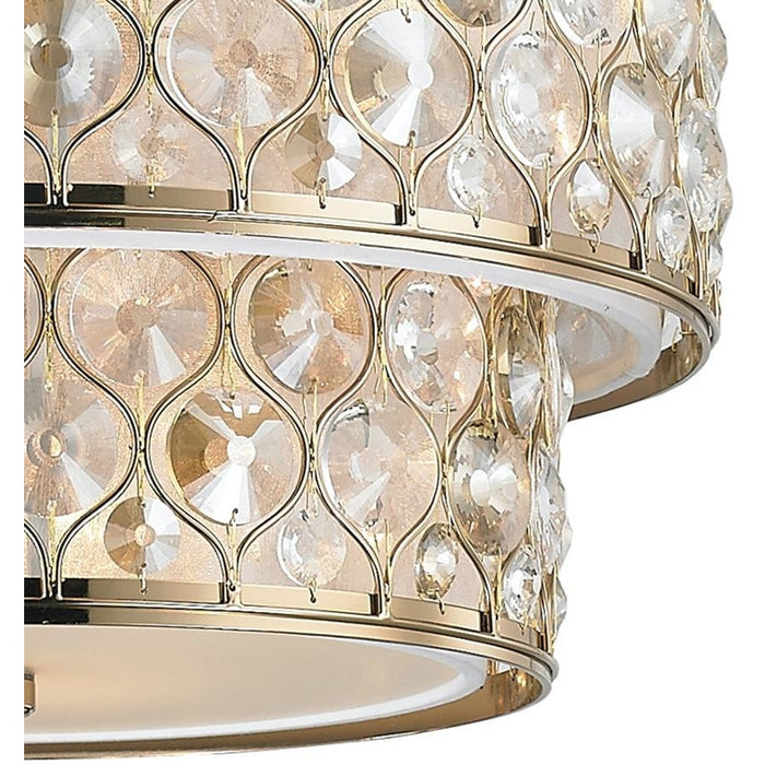 Paris Champagne Gold Clear Golden Teak Crystal 12 Light Pendant - Pendants