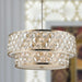 Paris Champagne Gold Clear Golden Teak Crystal 12 Light Pendant - Pendants