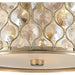 Paris Champagne Gold Clear Golden Teak Crystal 3 Light Flushmount - Flushmounts