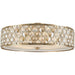 Paris Champagne Gold Clear Golden Teak Crystal 6 Light Flushmount - Flushmounts