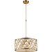 Paris Matte Gold Clear Golden Teak Crystal 1 Light Pendant - Pendants