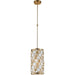 Paris Matte Gold Clear Golden Teak Crystal 1 Light Pendant - Pendants