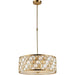 Paris Matte Gold Clear Golden Teak Crystal 1 Light Pendant - Pendants