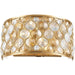 Paris Matte Gold Clear Golden Teak Crystal 2 Light Wall Sconce - Wall Sconces