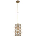 Paris Matte Gold Golden Teak Crystal 1 Light Pendant - Pendants