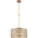 Paris Matte Gold Golden Teak Crystal 1 Light Pendant - Pendants