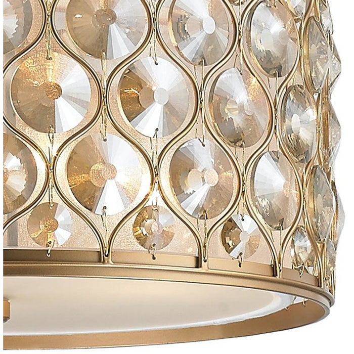 Paris Matte Gold Golden Teak Crystal 1 Light Pendant - Pendants