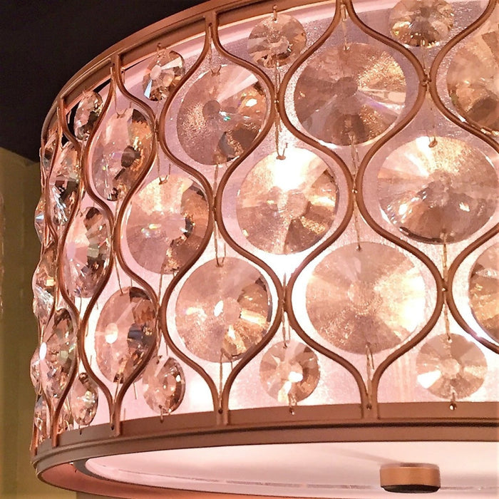 Paris Matte Gold Golden Teak Crystal 1 Light Pendant - Pendants