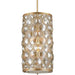 Paris Matte Gold Golden Teak Crystal 1 Light Pendant - Pendants