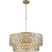 Paris Matte Gold Golden Teak Crystal 12 Light Pendant - Pendants