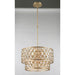 Paris Matte Gold Golden Teak Crystal 12 Light Pendant - Pendants