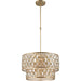 Paris Matte Gold Golden Teak Crystal 12 Light Pendant - Pendants