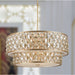 Paris Matte Gold Golden Teak Crystal 12 Light Pendant - Pendants