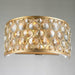 Paris Matte Gold Golden Teak Crystal 2 Light Wall Sconce - Wall Sconces