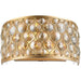 Paris Matte Gold Golden Teak Crystal 2 Light Wall Sconce - Wall Sconces