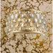 Paris Matte Gold Golden Teak Crystal 2 Light Wall Sconce - Wall Sconces
