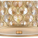 Paris Matte Gold Golden Teak Crystal 3 Light Flushmount - Flushmounts