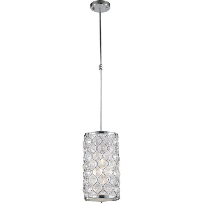 Paris Polished Chrome Clear Crystal 1 Light Pendant - Pendants
